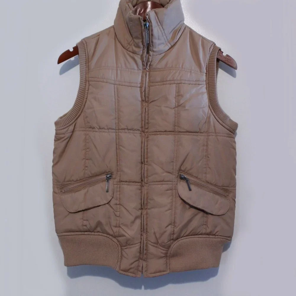 OUTEREDGE, TAN PUFFER VEST, SIZE SMALL - Picture 1 of 7